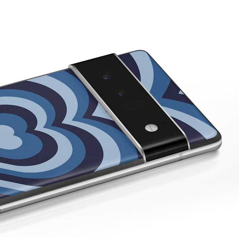 Blue Heart Pattern Google Pixel 6 Pro Skin